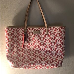 Large Coach tote with wristlet